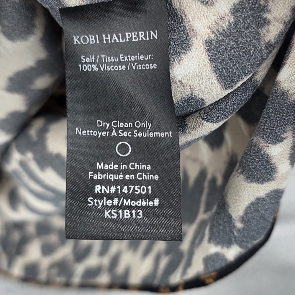 Kobi Halperin Harper Mixed Print 3/4-Sleeve Blouse Small - Picture 4 of 6